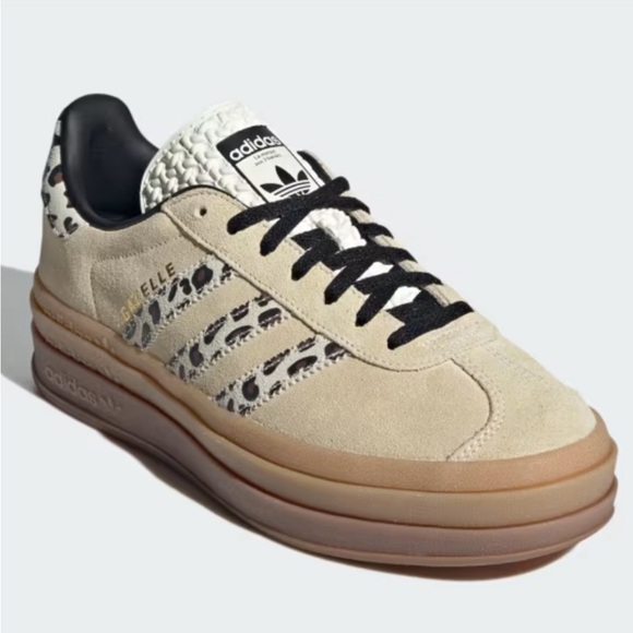 adidas Shoes - adidas  Gazelle Bold Cream White / Black Leopard
